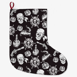 Pirate Pattern Large Christmas Stocking