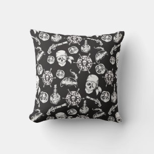 Pirate pattern throw pillow