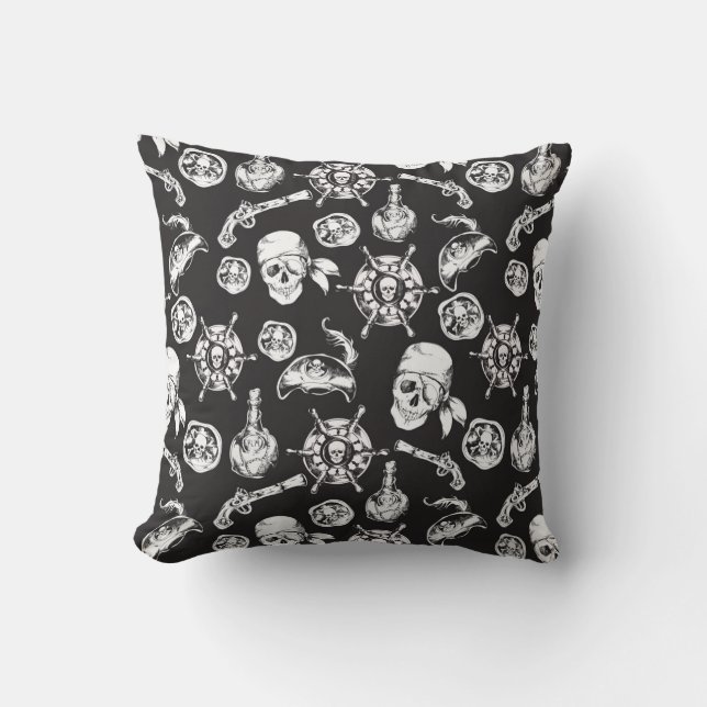 Pirate pattern throw pillow (Front)