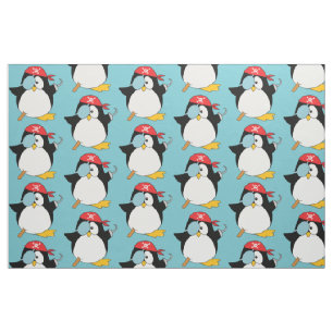 Pirate Penguin Graphic Pattern Fabric