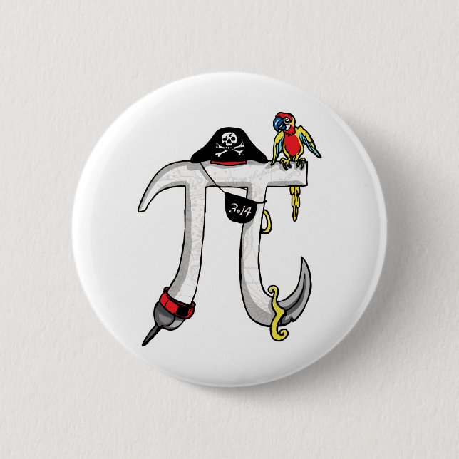 Pirate Pi Day Gear 2 Inch Round Button (Front)