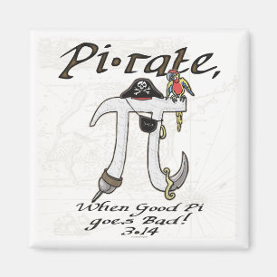 Pirate Pi Day Gear Magnet