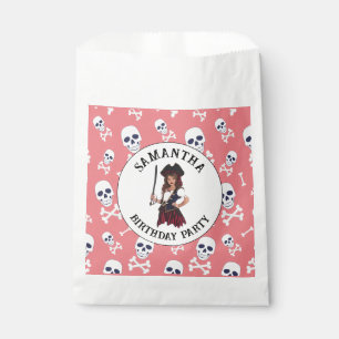 Pirate Pink Girl Skulls  Favour Bag