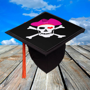 Pirate & Pirates Flag - Students /University Grace Graduation Cap Topper