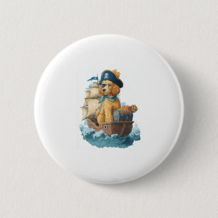 Pirate Poodle � Funny Sea Dog 2 Inch Round Button