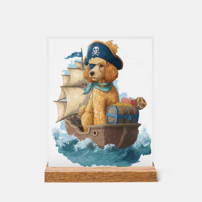 Pirate Poodle � Funny Sea Dog Acrylic Sign (Front)