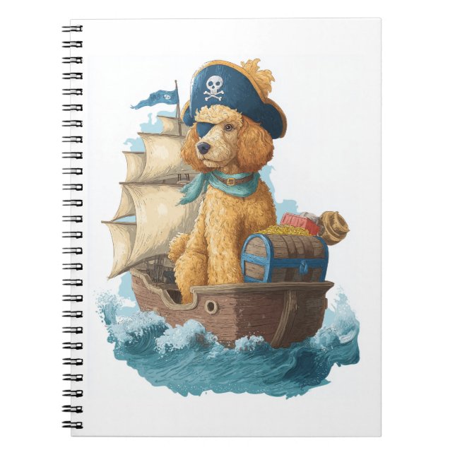 Pirate Poodle � Funny Sea Dog Notebook (Front)