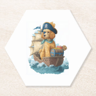 Pirate Poodle � Funny Sea Dog Paper Coaster