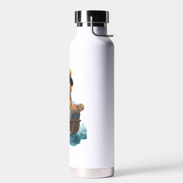 Pirate Poodle � Funny Sea Dog Water Bottle (Left)