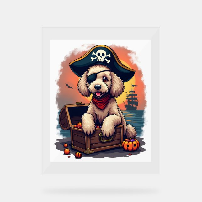 Pirate Poodle Plunder Acrylic Sign (Front)