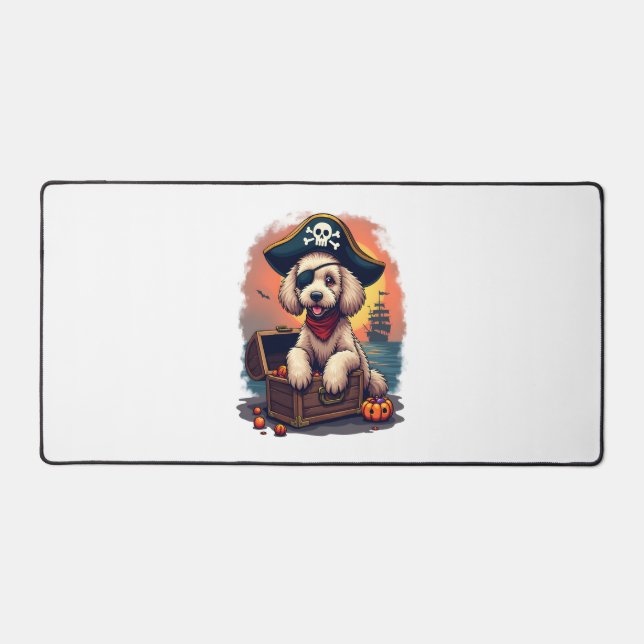 Pirate Poodle Plunder Desk Mat (Front)