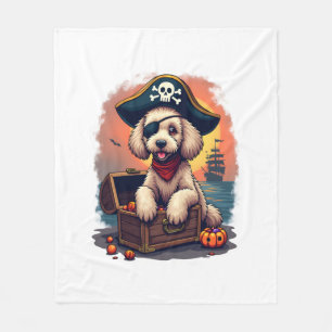 Pirate Poodle Plunder Fleece Blanket