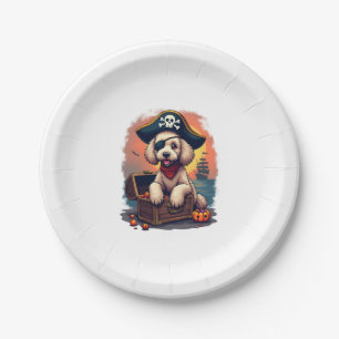 Pirate Poodle Plunder Paper Plate