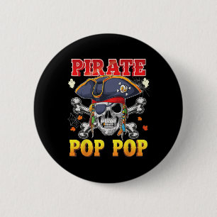 Pirate Pop-pop Skull Crossbones Halloween Costume 2 Inch Round Button
