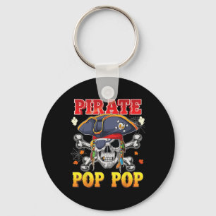 Pirate Pop-pop Skull Crossbones Halloween Costume  Keychain