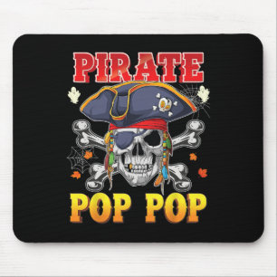 Pirate Pop-pop Skull Crossbones Halloween Costume  Mouse Pad