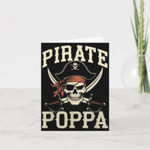 Pirate Poppa Funny Captain Matching Halloween Card