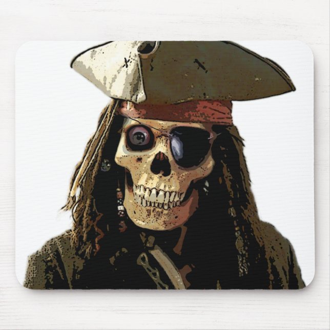 Pirate Posterized skull face Mouse Pad (Front)