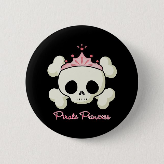 Pirate Princess 2 Inch Round Button (Front)