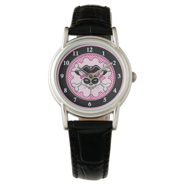 Pirate Princess Kitty Skull Watch (Front)
