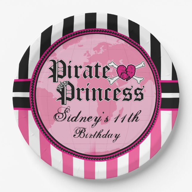 Pirate Princess Party Paper Plate (Front)