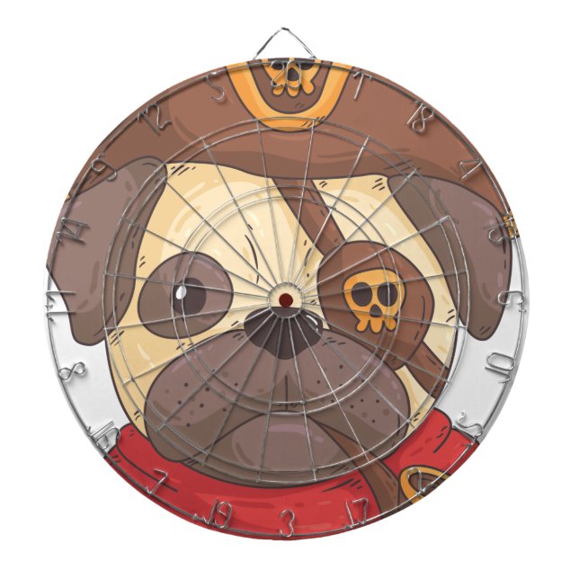 Pirate pug dartboard (Front)