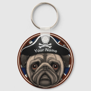 Pirate Pug Keychain