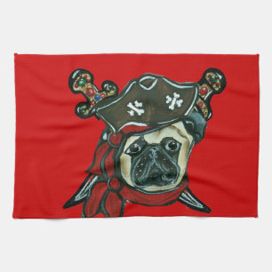PIRATE PUG KITCHEN TOWEL