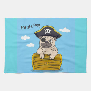 Pirate Pug Kitchen Towel