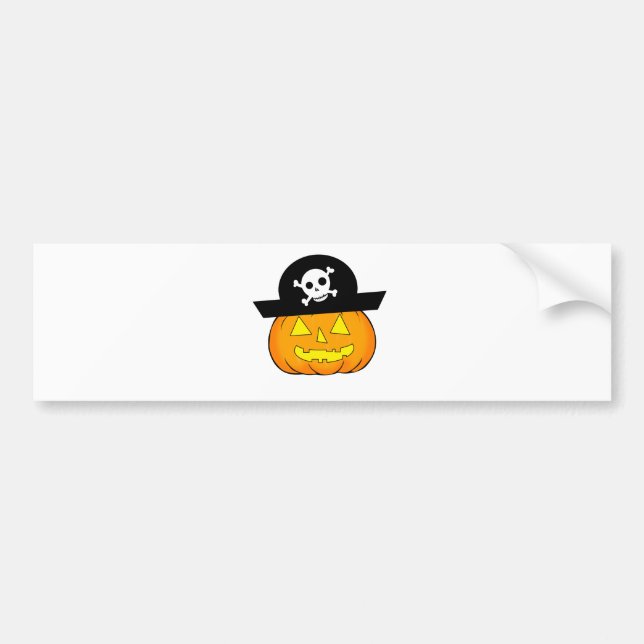 pirate pumpkin bumper sticker (Front)