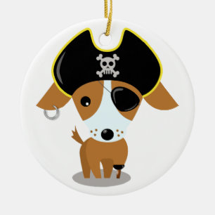 Pirate Puppy Ceramic Ornament