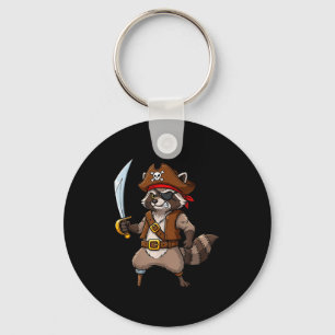 Pirate Raccoon Funny Halloween Costume For Men Wom Keychain