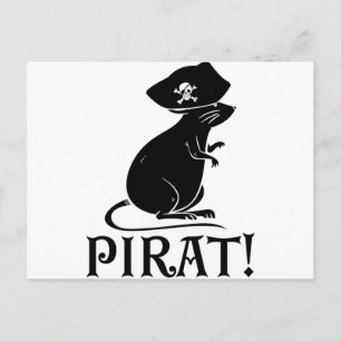 Pirate Rat   Pirate House Rat Rodent Gift Postcard