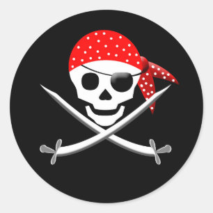 PIRATE ROUND STICKERS - PARTY