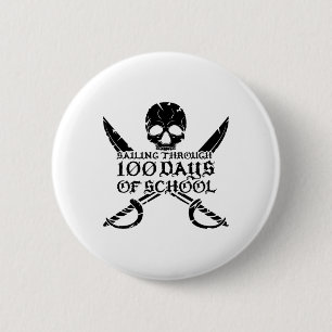 Pirate Sailing Through 100 Days Of School Boys 2 Inch Round Button