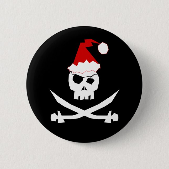Pirate Santa 2 Inch Round Button (Front)