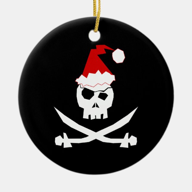 Pirate Santa Ceramic Ornament (Front)