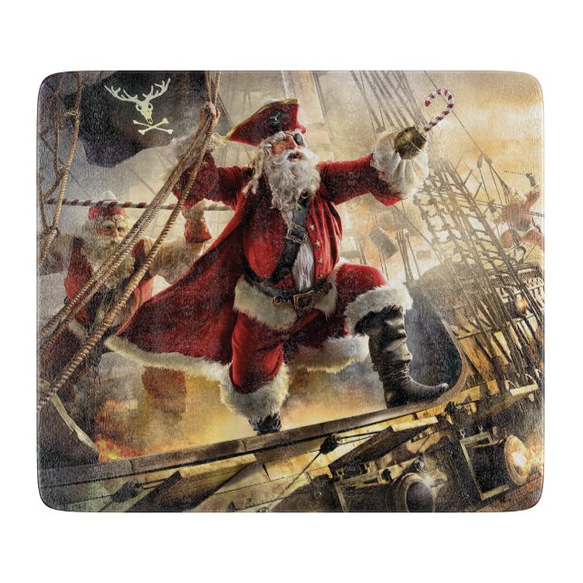 Pirate Santa Cutting Board (Front)