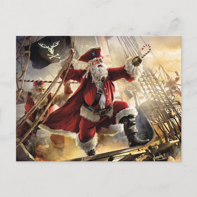 Pirate Santa Holiday Postcard (Front)