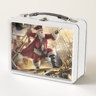 Pirate Santa Metal Lunch Box