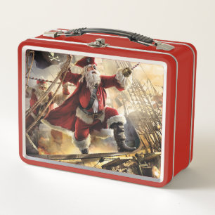 Pirate Santa Metal Lunch Box
