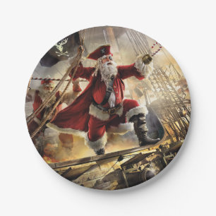 Pirate Santa Paper Plate
