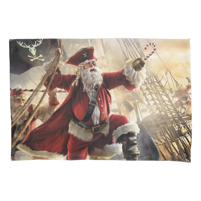 Pirate Santa Pillowcase (Front-Left)