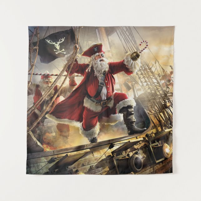 Pirate Santa Tapestry (Front)