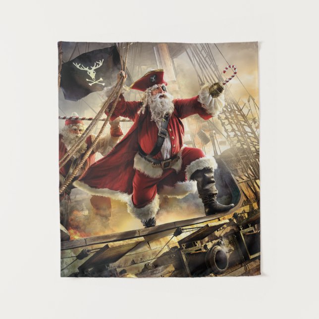 Pirate Santa Tapestry (Front)