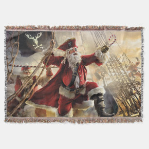 Pirate Santa Throw Blanket