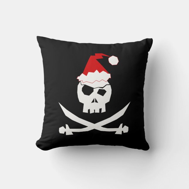Pirate Santa Throw Pillow (Front)