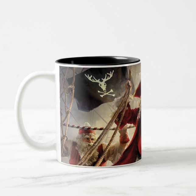 Pirate Santa Two-Tone Coffee Mug (Left)