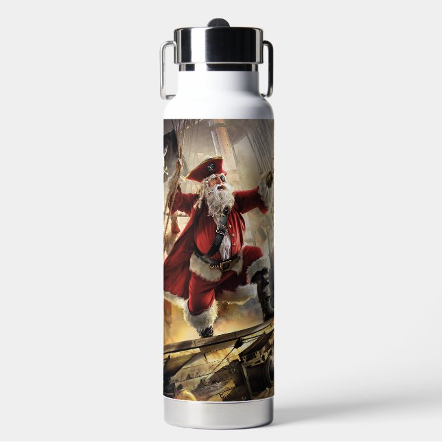 Pirate Santa Water Bottle (Front)
