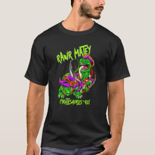 Pirate Saurus Rex Rawr Matey Dinosaur T Rex Hallow T-Shirt
